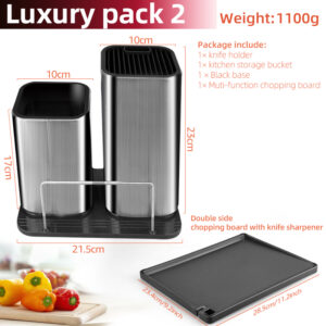 Stainless Steel Knife Block with Drainage