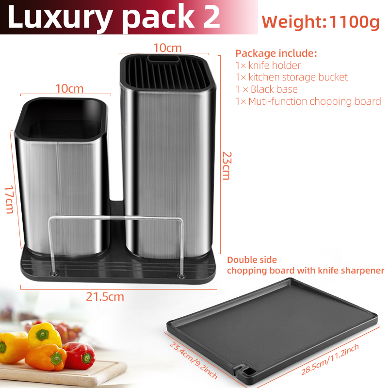 Stainless Steel Knife Block with Drainage